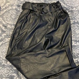 Black pants with belt
